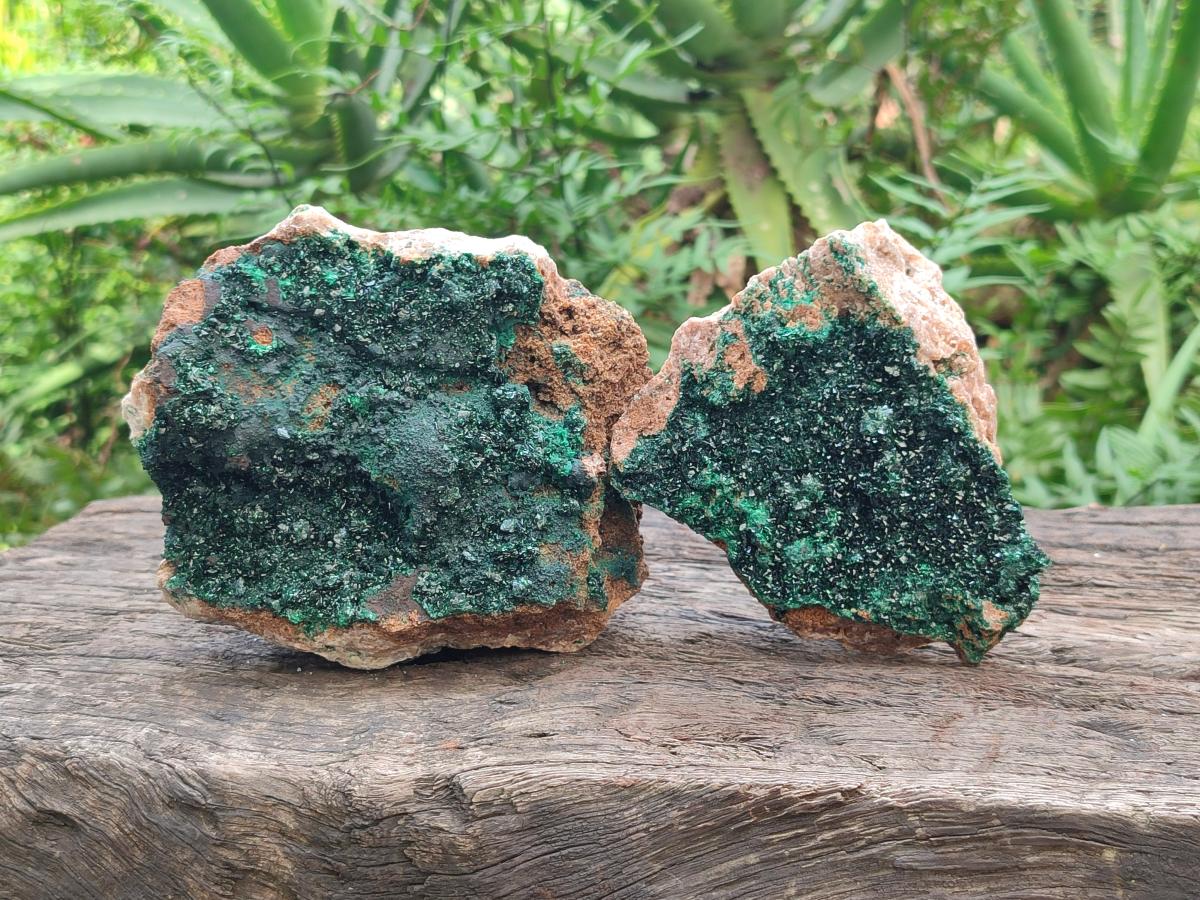 Natural Crystalline Malachite Specimens x 2 From Tenke Fungurume, Congo - Toprock Gemstones and Minerals 