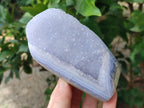 Polished Blue Lace Agate Standing Free Forms x 2 From Nsanje, Malawi - Toprock Gemstones and Minerals 