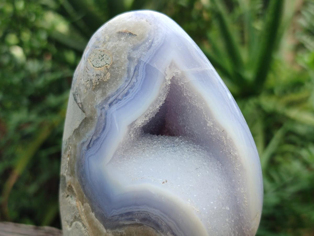Polished Blue Lace Agate Standing Free Forms x 2 From Nsanje, Malawi - Toprock Gemstones and Minerals 