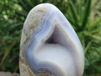 Polished Blue Lace Agate Standing Free Forms x 2 From Nsanje, Malawi - Toprock Gemstones and Minerals 