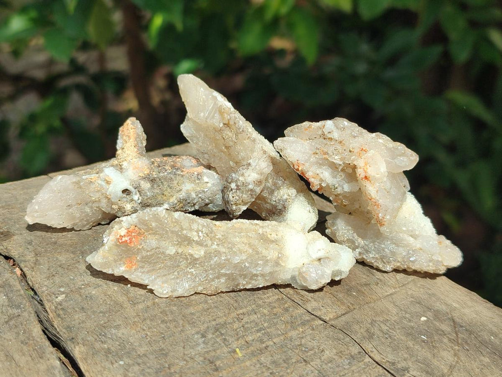 Natural Drusy Quartz Coated Spearhead Calcite Crystals x 20 From Albert's Mountain, Lesotho - Toprock Gemstones and Minerals 