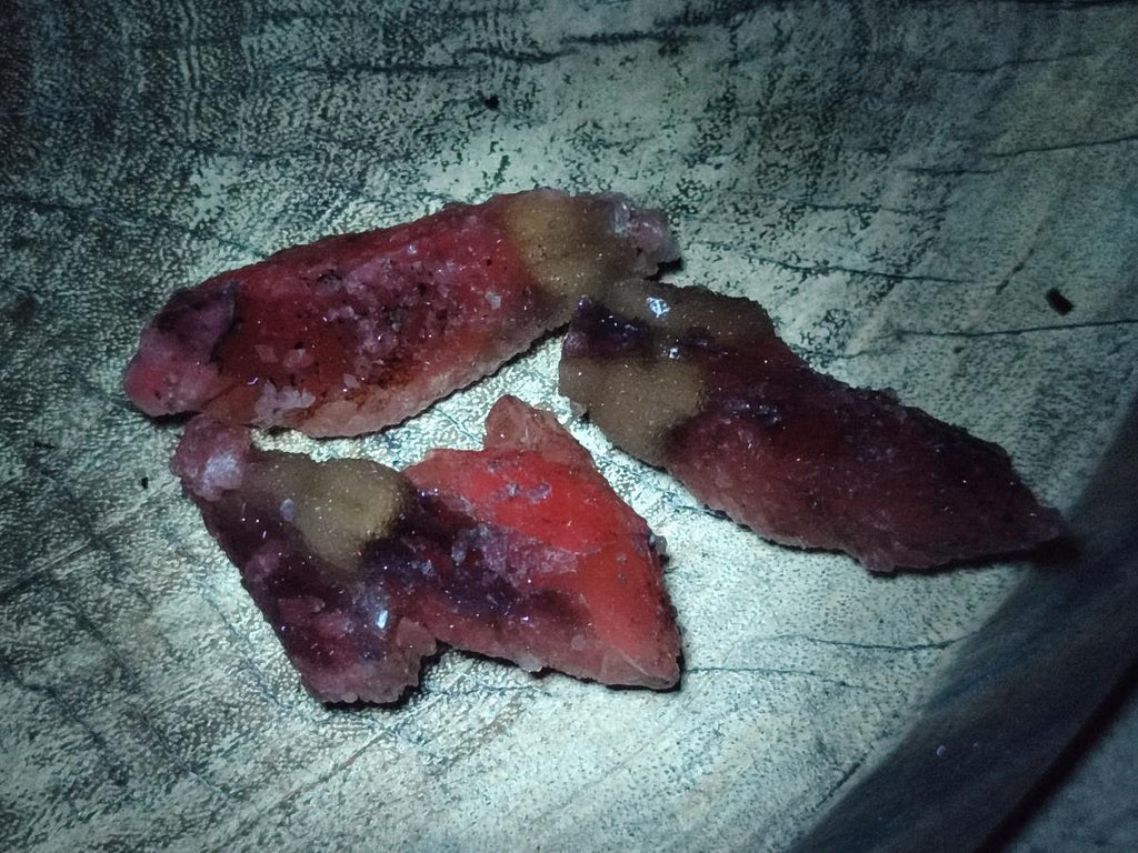 Natural Drusy Quartz Coated Spearhead Calcite Crystals x 20 From Albert's Mountain, Lesotho - Toprock Gemstones and Minerals 