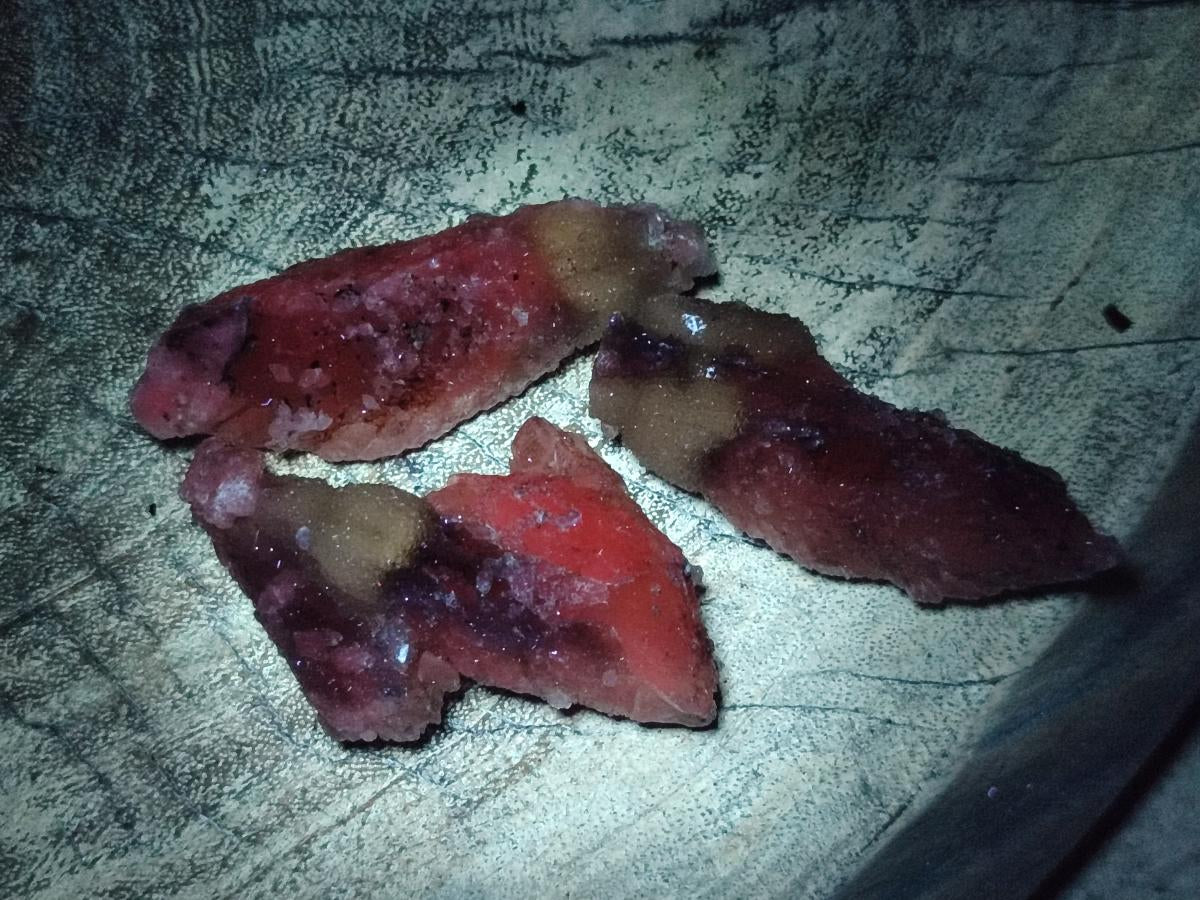 Natural Drusy Quartz Coated Spearhead Calcite Crystals x 20 From Albert's Mountain, Lesotho - Toprock Gemstones and Minerals 
