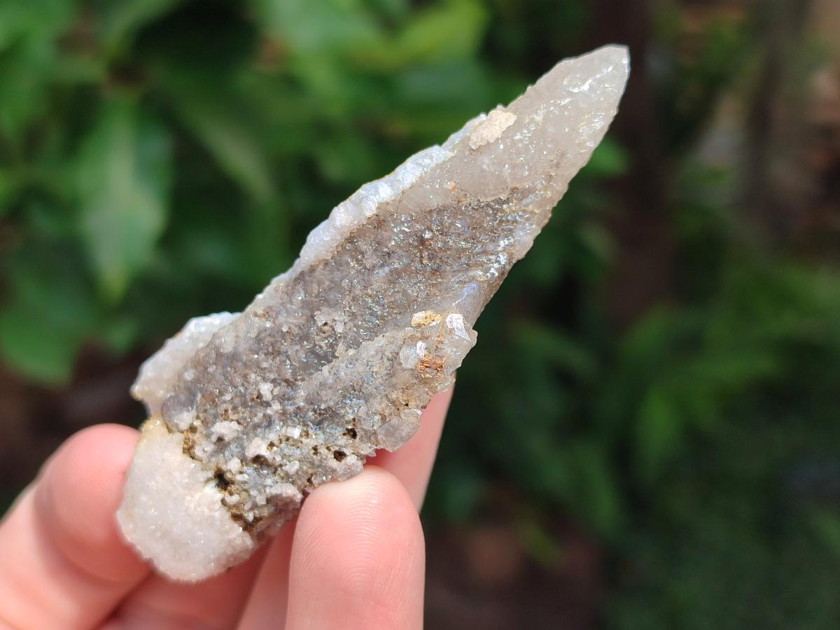 Natural Drusy Quartz Coated Spearhead Calcite Crystals x 20 From Albert's Mountain, Lesotho - Toprock Gemstones and Minerals 