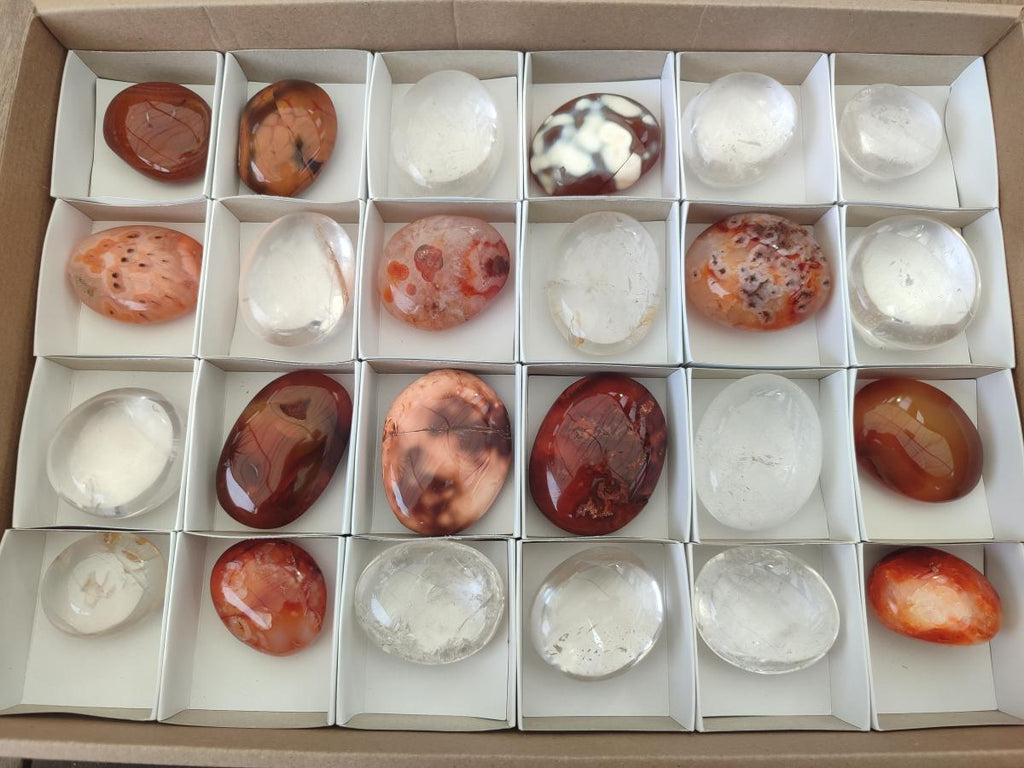 Polished Mixed Multi Mineral Galets x 24 From Madagascar - Toprock Gemstones and Minerals 
