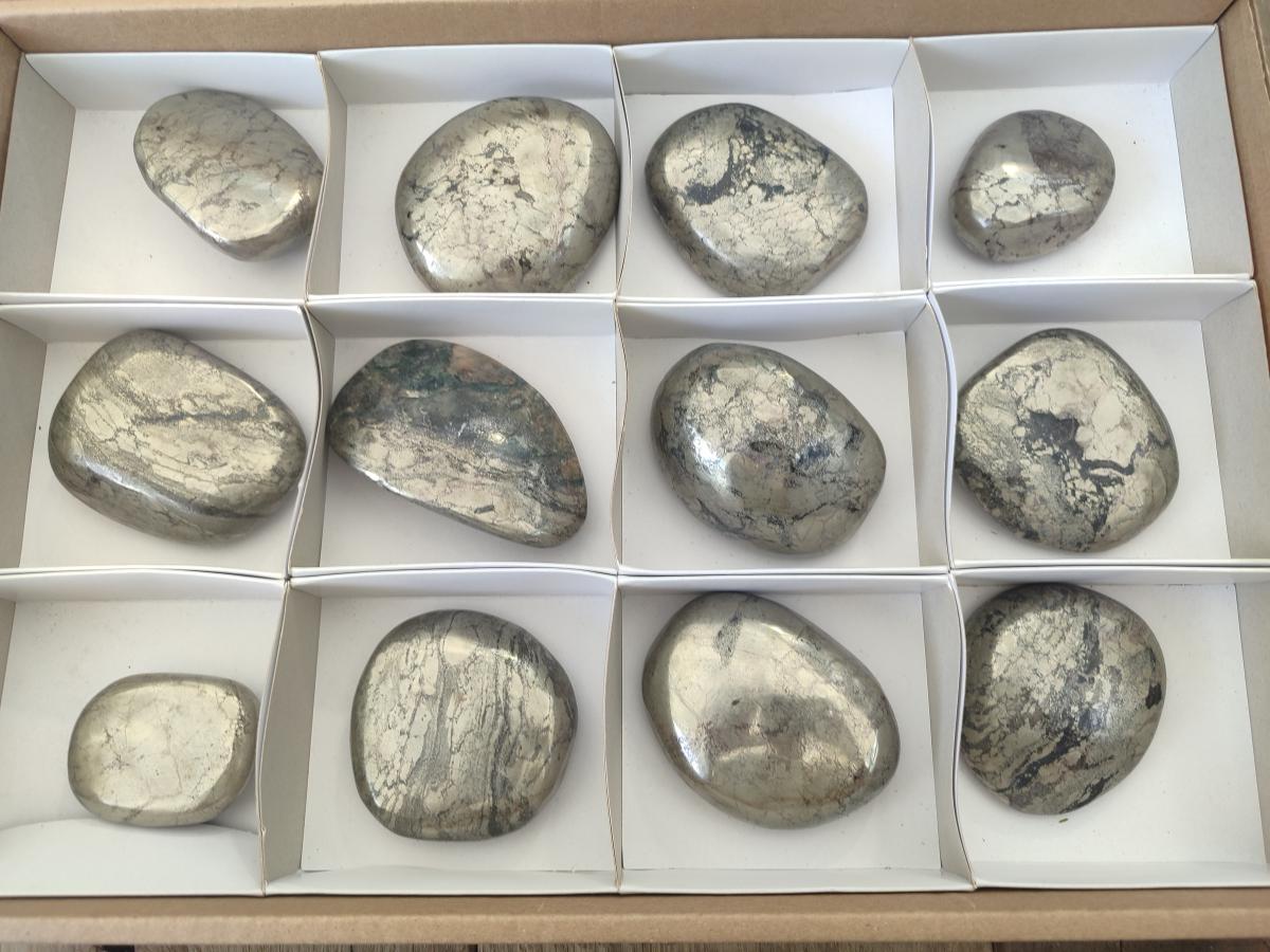 Polished XL Basalt Pharaoh Stone Galet Free Forms x 12 From Iron Duke Mine, Zimbabwe - Toprock Gemstones and Minerals 