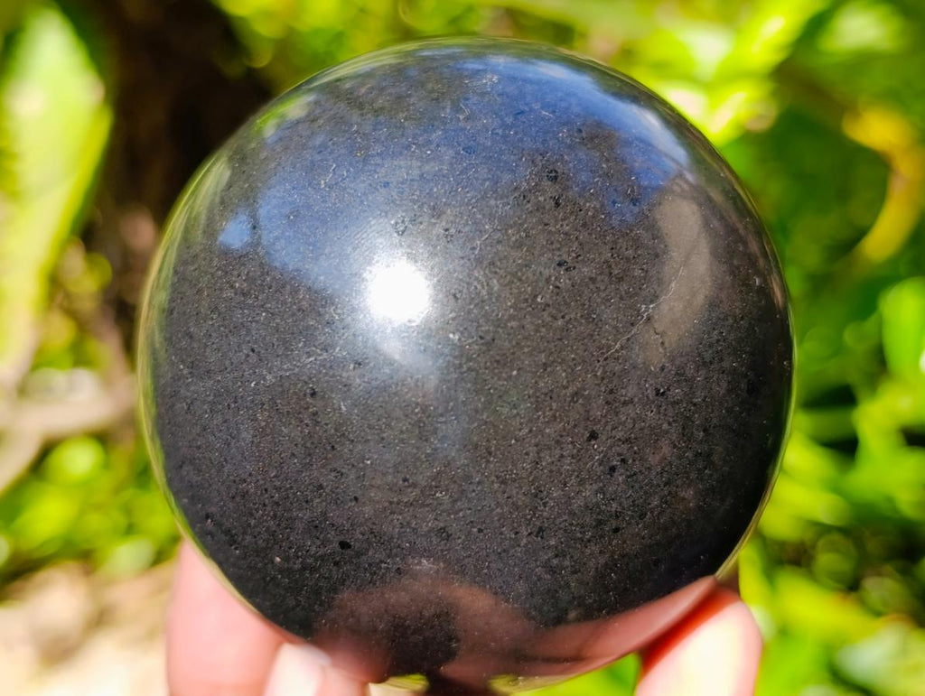 Polished Black Basalt Spheres x 3 From Madagascar - Toprock Gemstones and Minerals 