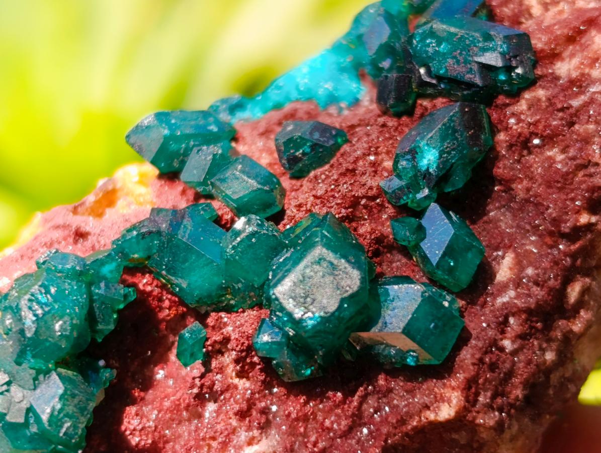 Natural Dioptase on Dolomite Cluster Specimens x 6 From Likasi, Congo - Toprock Gemstones and Minerals 