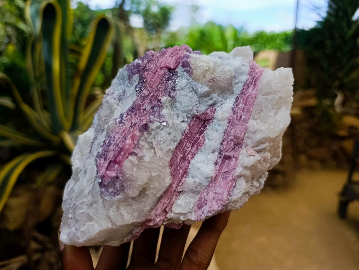 Natural Large Pink Rubellite Tourmaline Specimens x 2 From Karibib, Namibia - Toprock Gemstones and Minerals 