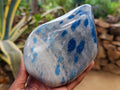 Polished Blue Spotted Spinel in Quartz Standing Display Free Form x 1 From Madagascar - Toprock Gemstones and Minerals 