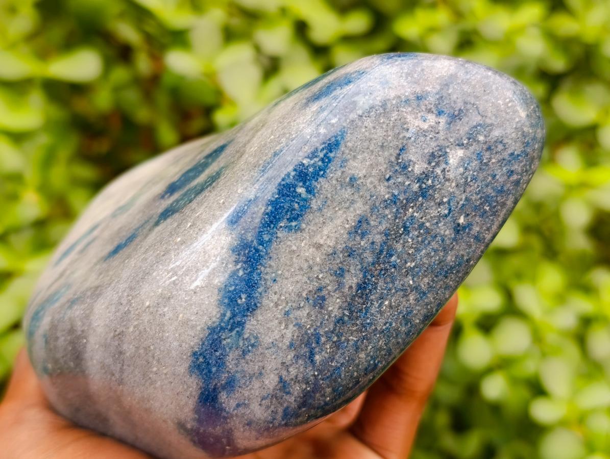Polished Blue Spotted Spinel in Quartz Standing Display Free Form x 1 From Madagascar - Toprock Gemstones and Minerals 