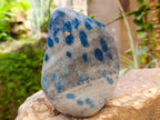 Polished Blue Spotted Spinel in Quartz Standing Display Free Form x 1 From Madagascar - Toprock Gemstones and Minerals 