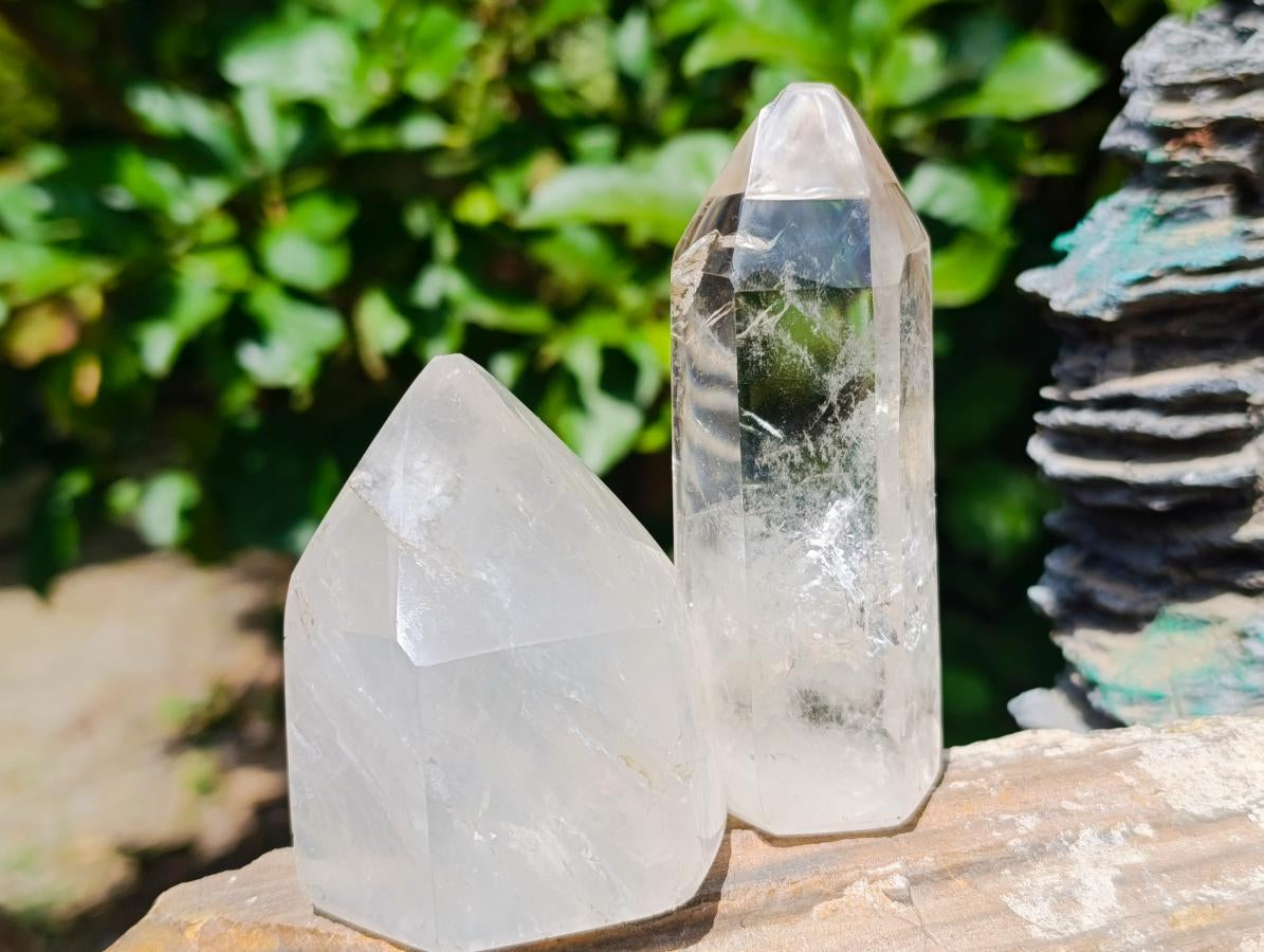 Polished Mixed Quartz Points x 6 From Madagascar - Toprock Gemstones and Minerals 