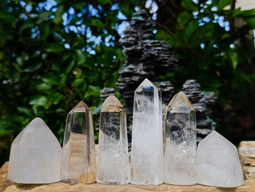 Polished Mixed Quartz Points x 6 From Madagascar - Toprock Gemstones and Minerals 