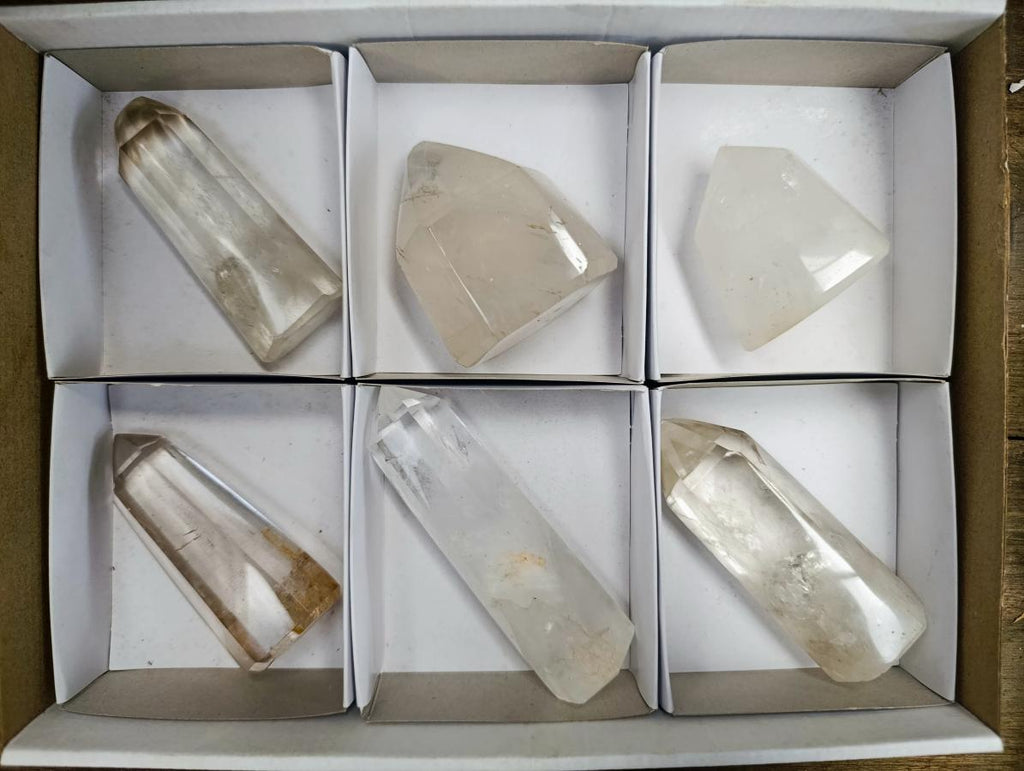 Polished Mixed Quartz Points x 6 From Madagascar - Toprock Gemstones and Minerals 
