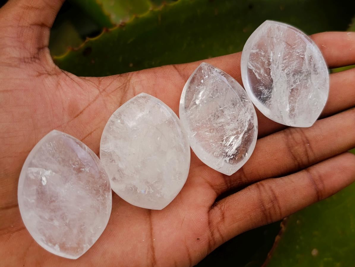 Polished Rock Crystal Quartz "Angel Tears" Free Forms x 35 From Madagascar - Toprock Gemstones and Minerals 