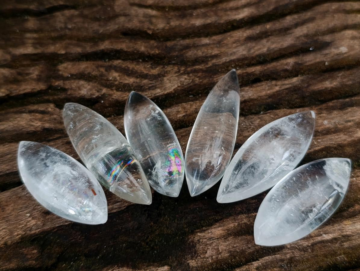Polished Rock Crystal Quartz "Angel Tears" Free Forms x 35 From Madagascar - Toprock Gemstones and Minerals 