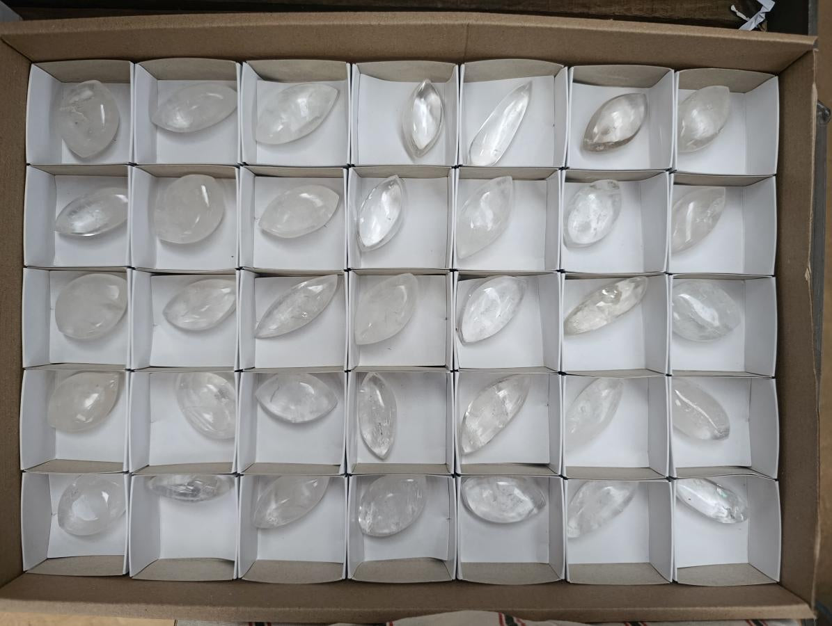 Polished Rock Crystal Quartz "Angel Tears" Free Forms x 35 From Madagascar - Toprock Gemstones and Minerals 