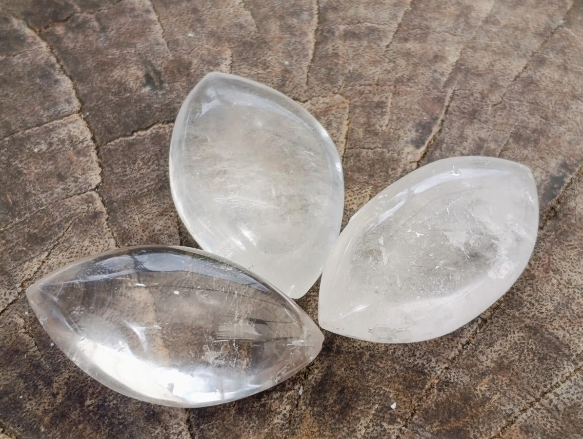 Polished Rock Crystal Quartz "Angel Tears" Free Forms x 35 From Madagascar - Toprock Gemstones and Minerals 