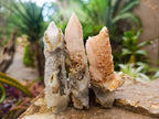 Natural Drusy Quartz Coated Spearhead Calcite Crystals x 35 From Albert's Mountain, Lesotho - Toprock Gemstones and Minerals 