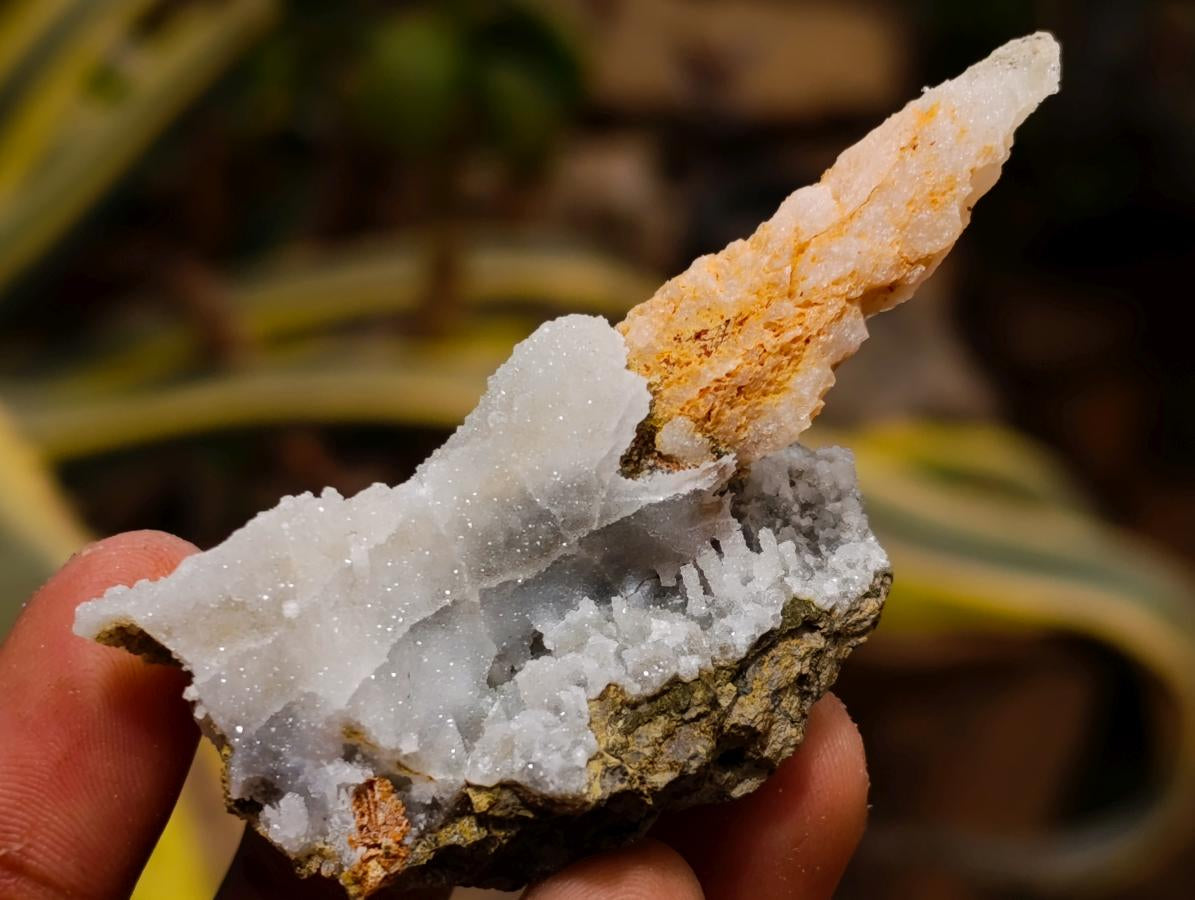Natural Drusy Quartz Coated Spearhead Calcite Crystals x 35 From Albert's Mountain, Lesotho - Toprock Gemstones and Minerals 