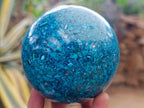 Hand Made Conglomerate Chrysocolla Spheres With Azurite And Malachite x 2 From Congo - Toprock Gemstones and Minerals 