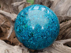 Hand Made Conglomerate Chrysocolla Spheres With Azurite And Malachite x 2 From Congo - Toprock Gemstones and Minerals 