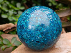 Hand Made Conglomerate Chrysocolla Spheres With Azurite And Malachite x 2 From Congo - Toprock Gemstones and Minerals 