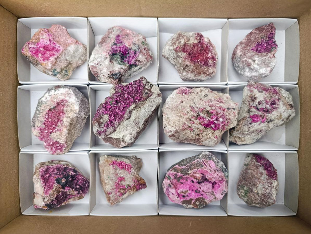 Natural Salrose Cobaltoan Dolomite Specimens x 12 From Kakanda, Congo - Toprock Gemstones and Minerals 