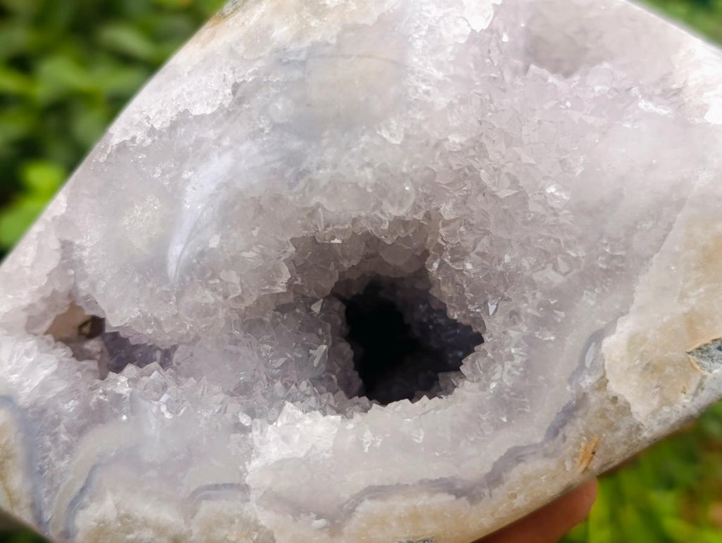 Polished Blue Lace Agate Standing Free Form x 1 From Nsanje, Malawi - Toprock Gemstones and Minerals 