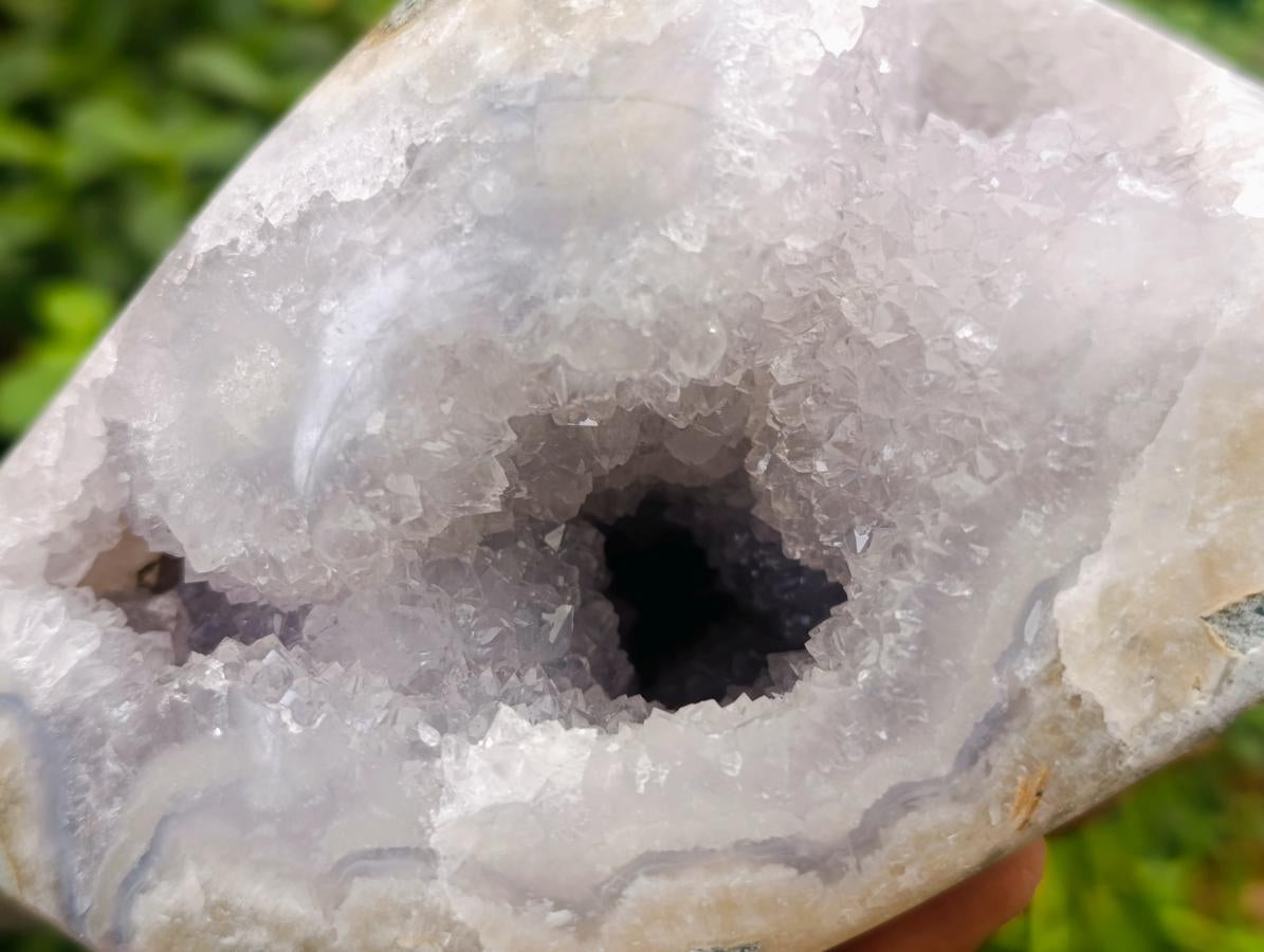 Polished Blue Lace Agate Standing Free Form x 1 From Nsanje, Malawi - Toprock Gemstones and Minerals 