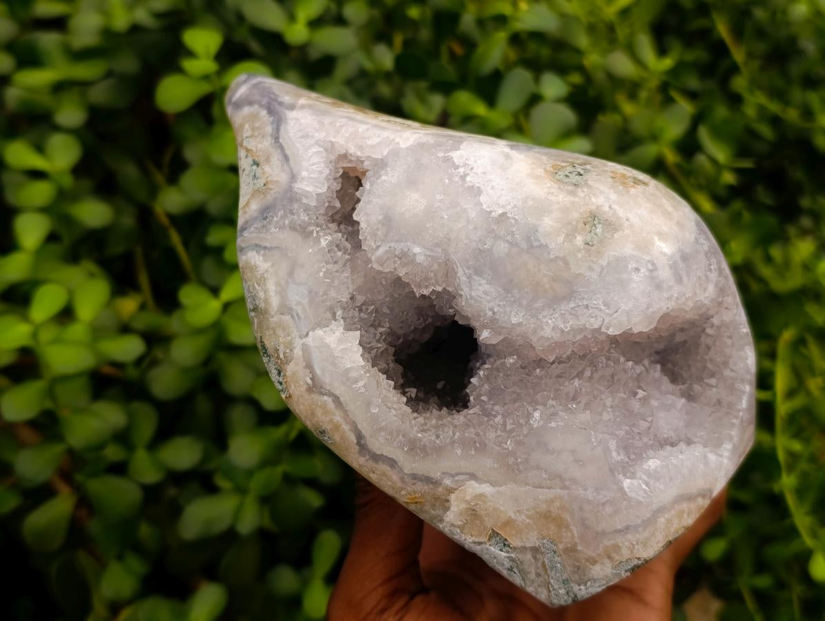 Polished Blue Lace Agate Standing Free Form x 1 From Nsanje, Malawi - Toprock Gemstones and Minerals 