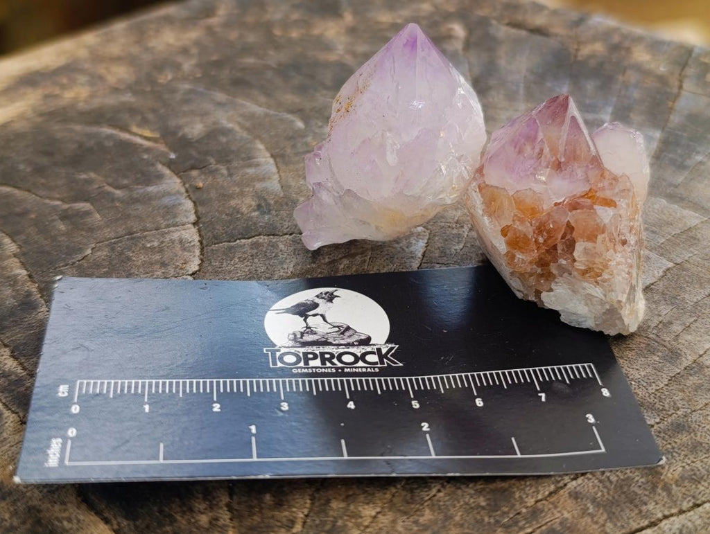 Natural Sunburst Cactus Amethyst Spirit Quartz Single Crystals x 35 From Boekenhouthoek, South Africa - Toprock Gemstones and Minerals 