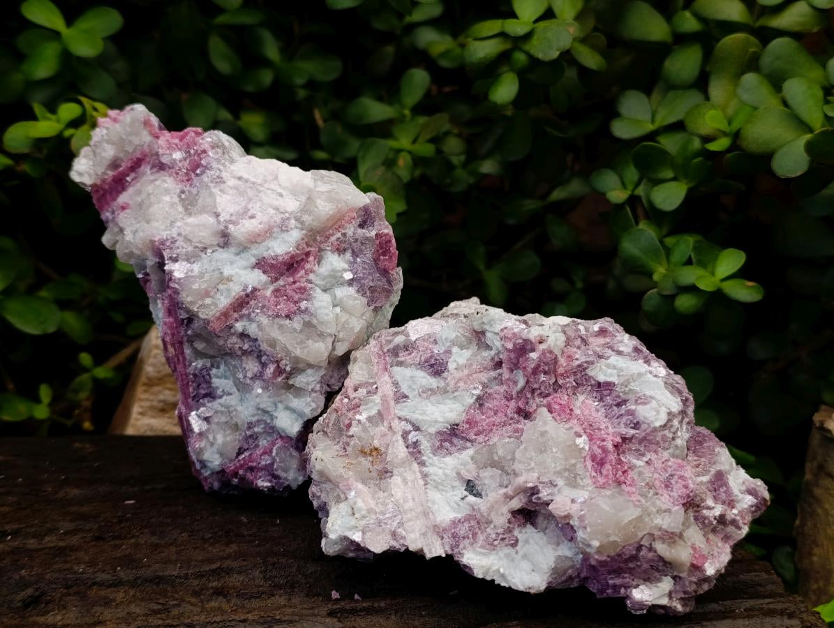 Natural Pink Rubellite Tourmaline Specimens x 2 From Karibib, Namibia - Toprock Gemstones and Minerals 