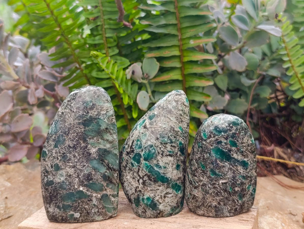 Polished Emerald Mica 'Mutokolite' Standing Display Pieces x 7 From Mutoko, Zimbabwe - Toprock Gemstones and Minerals 