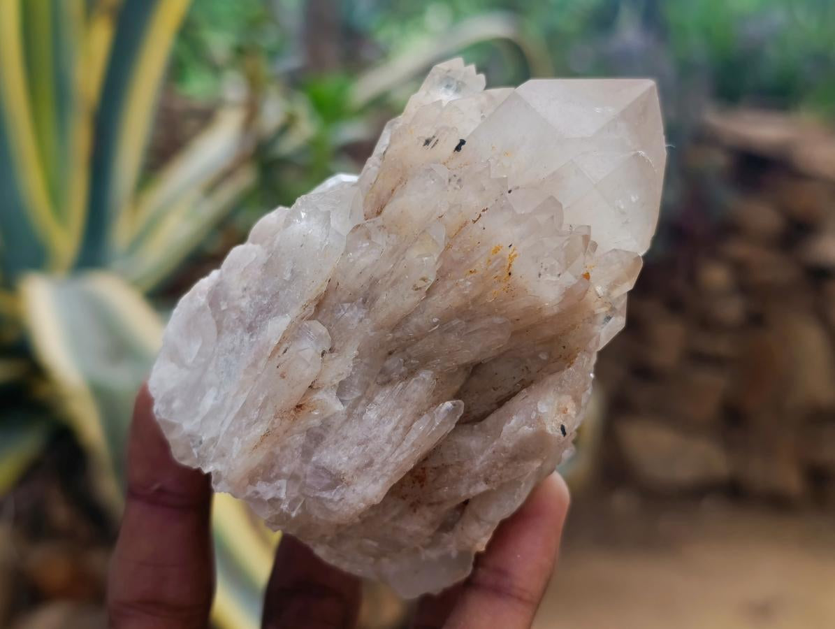 Natural Cascading White Phantom Smokey Luena Quartz Clusters x 6 From Luena, Congo - Toprock Gemstones and Minerals 