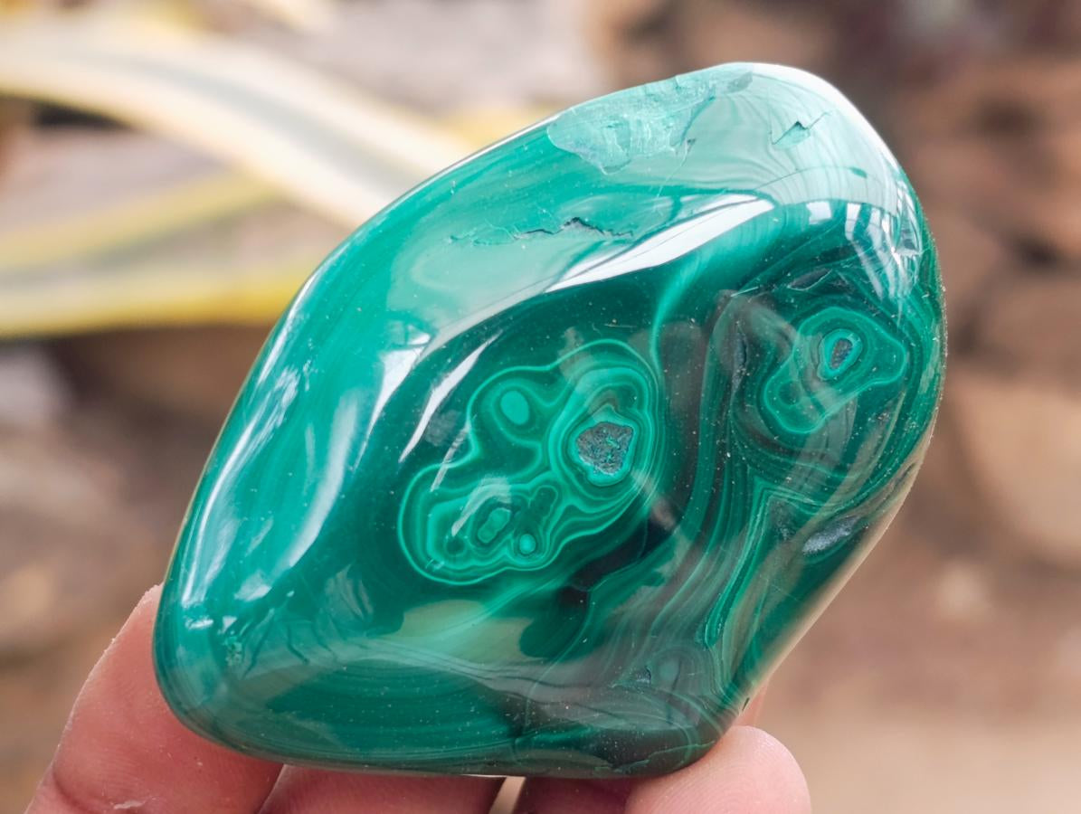 Polished Flower Banded Malachite Free Forms x 12 From Congo - Toprock Gemstones and Minerals 