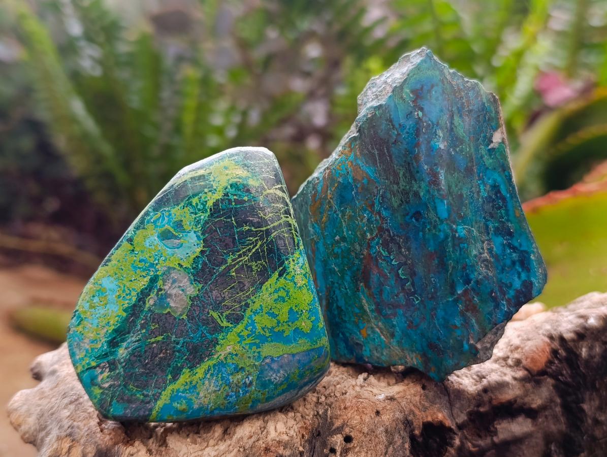 Polished One Side Shattuckite Slices x 17 From Kaokoveld, Namibia - Toprock Gemstones and Minerals 