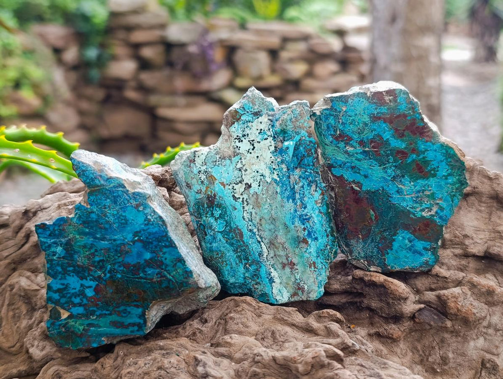Polished One Side Shattuckite Slices x 17 From Kaokoveld, Namibia - Toprock Gemstones and Minerals 