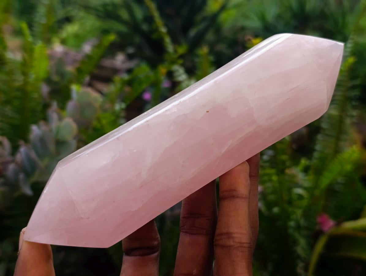 Polished Double Terminated Gemmy Rose Quartz Crystals x 4 From Madagascar - Toprock Gemstones and Minerals 
