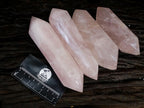 Polished Double Terminated Gemmy Rose Quartz Crystals x 4 From Madagascar - Toprock Gemstones and Minerals 