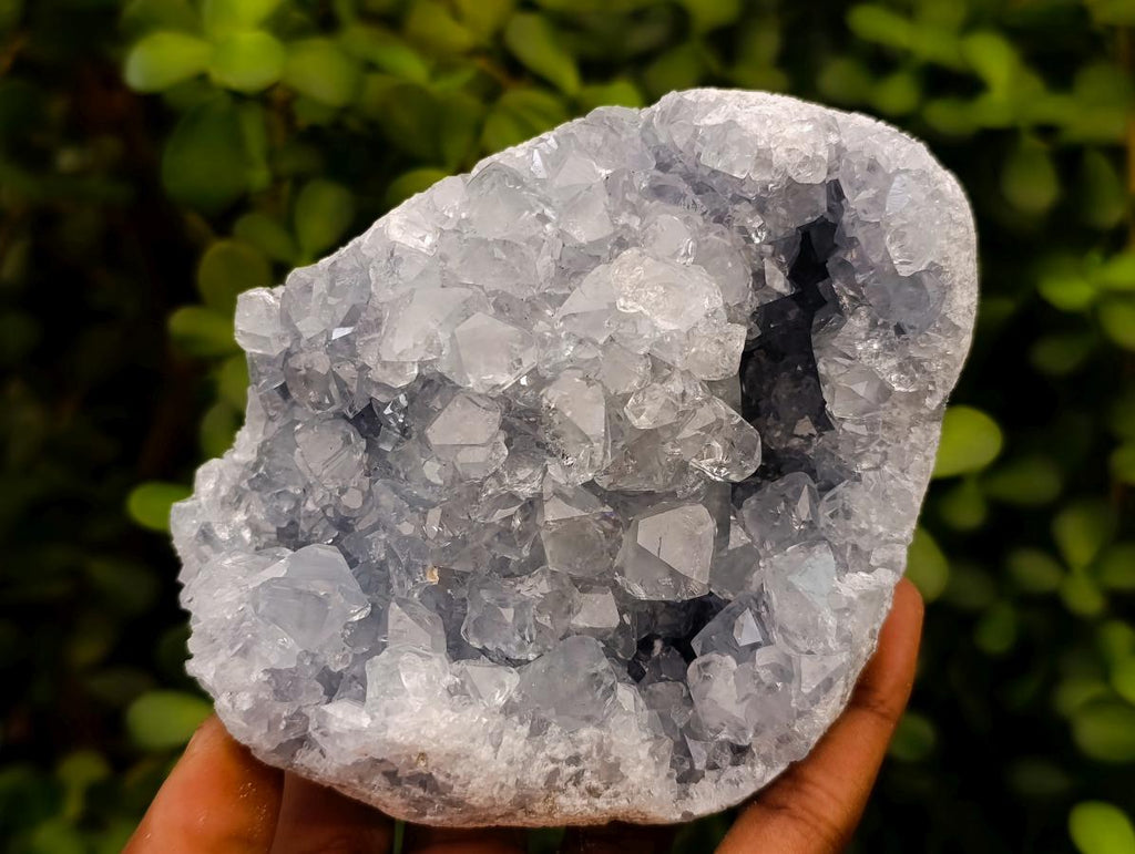 Natural Blue Celestite Geode Specimens x 2 From Sakoany, Madagascar - Toprock Gemstones and Minerals 