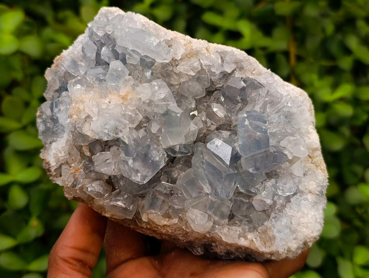 Natural Blue Celestite Geode Specimens x 2 From Sakoany, Madagascar - Toprock Gemstones and Minerals 