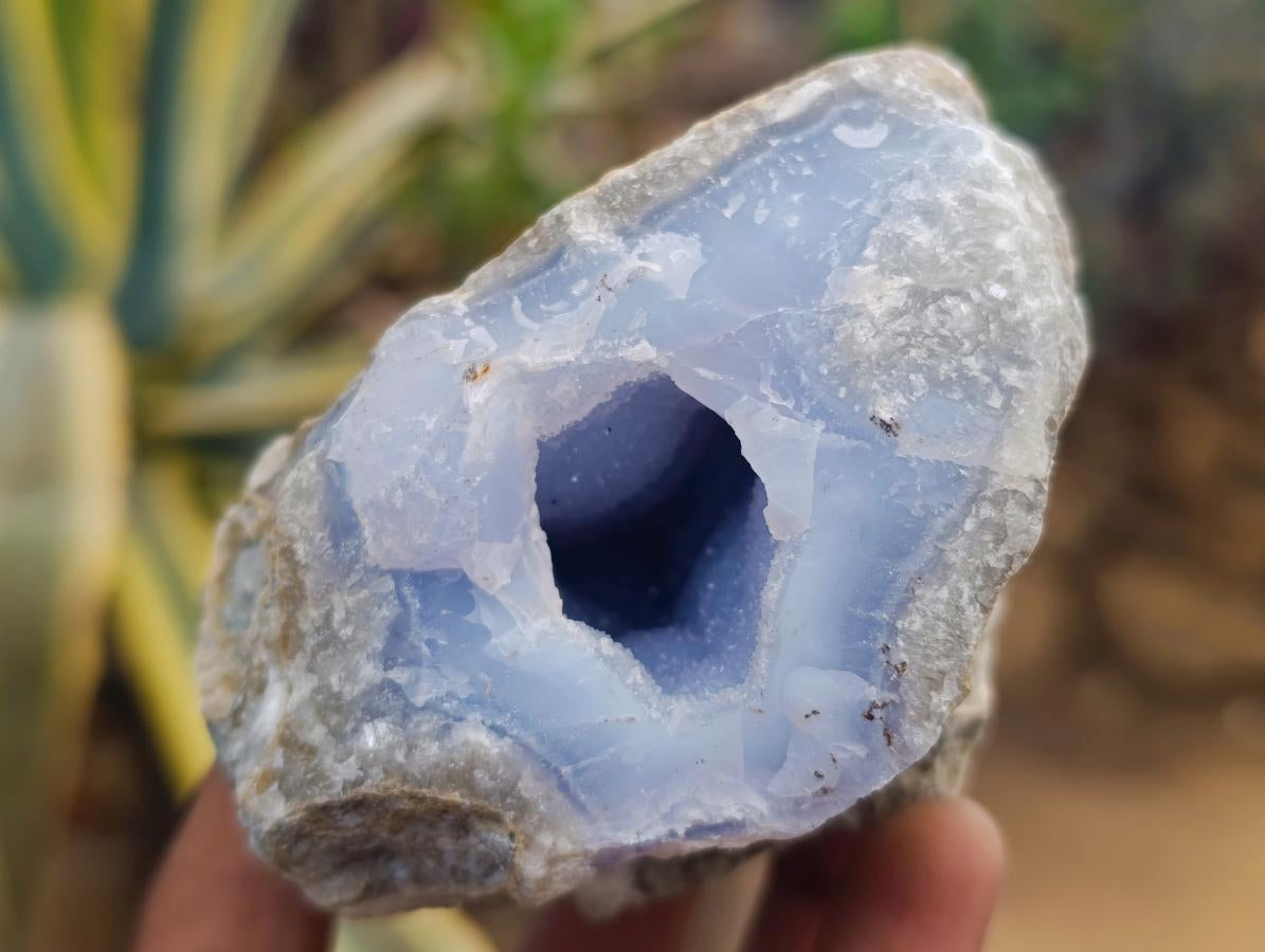Natural Blue Lace Agate Geode Specimens x 8 From Nsanje, Malawi - Toprock Gemstones and Minerals 