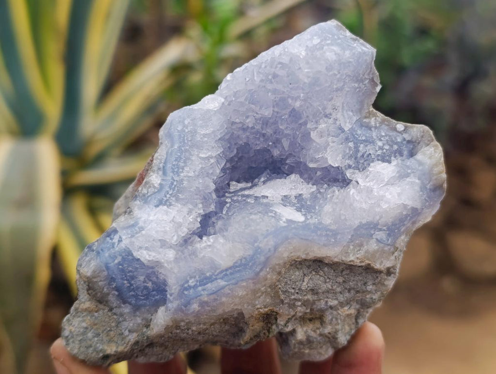 Natural Blue Lace Agate Geode Specimens x 8 From Nsanje, Malawi - Toprock Gemstones and Minerals 