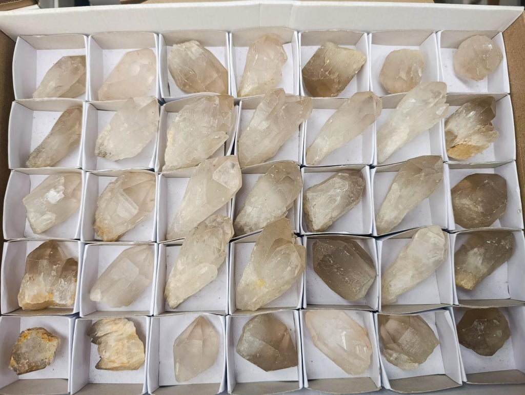 Natural Smokey and Clear Quartz Crystals x 35 From Zimbabwe - Toprock Gemstones and Minerals 