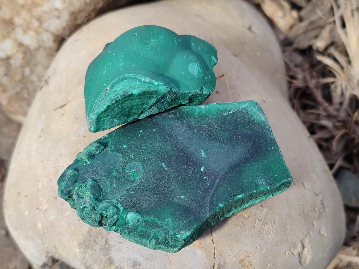 Natural Botryoidal Malachite Specimens x 12 From Congo - Toprock Gemstones and Minerals 