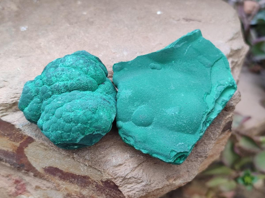 Natural Botryoidal Malachite Specimens x 12 From Congo - Toprock Gemstones and Minerals 
