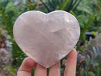 Polished Gemmy Girasol Rose Quartz Hearts x 3 From Madagascar - Toprock Gemstones and Minerals 