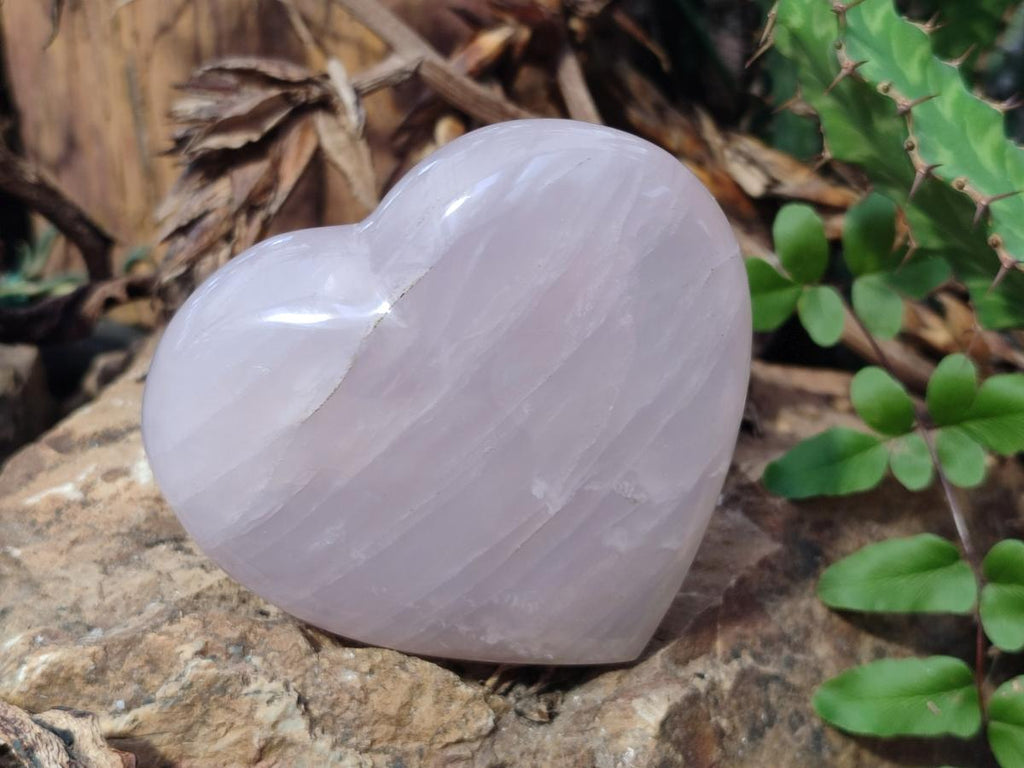 Polished Gemmy Girasol Rose Quartz Hearts x 3 From Madagascar - Toprock Gemstones and Minerals 